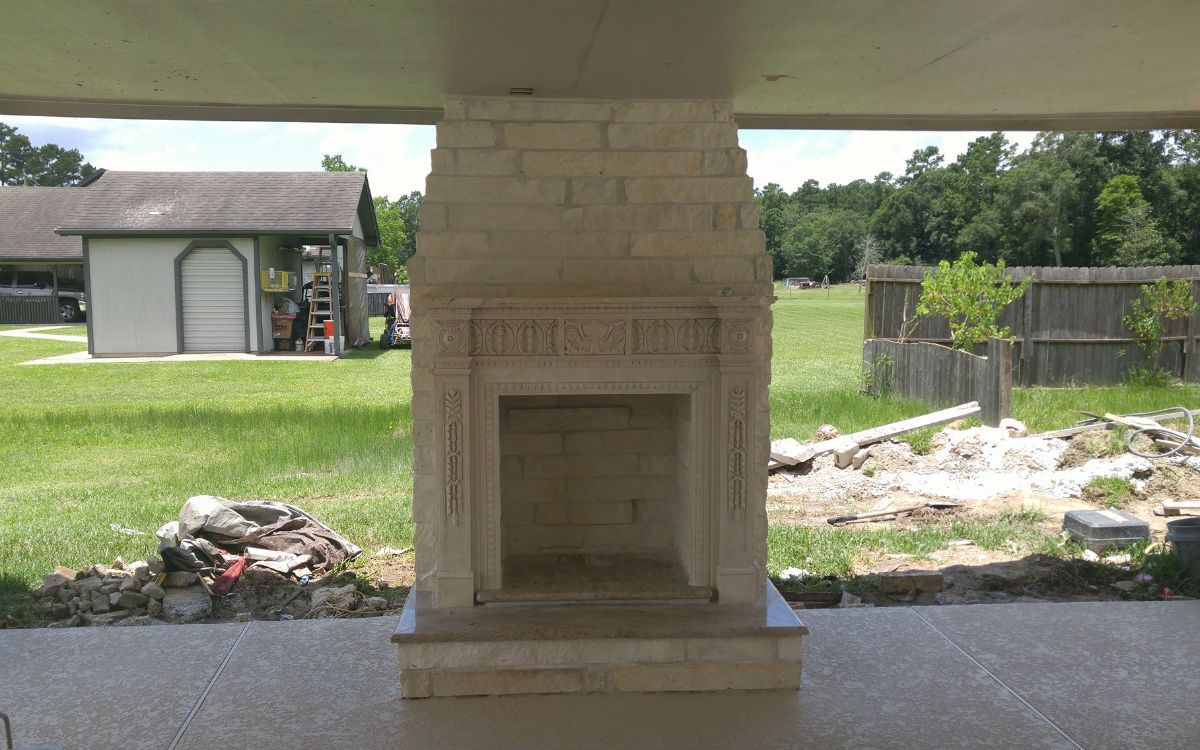 Fireplace as part of outdoor patio ideas